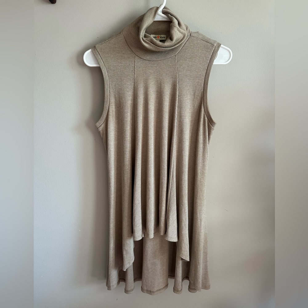 Altard state Sleeveless Tan Cowl Neck Tunic